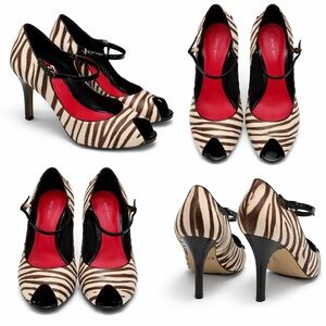 Nine West Zebra Print Peep Toe Heels